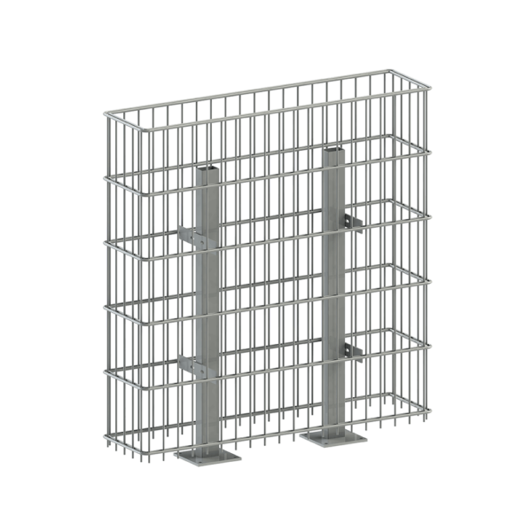 Gabionenkorb Typ GK 1 - Breite 1 Meter + Pfosten zum Aufdübeln